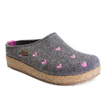 Women's Cuoricini Boiled Wool Embroidered Heart Clog
